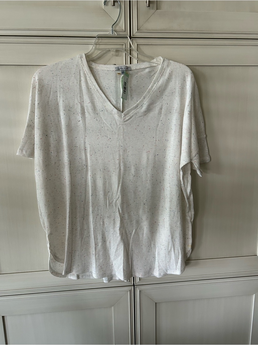 white birch White Multicolor Speckle V-Neck Tee